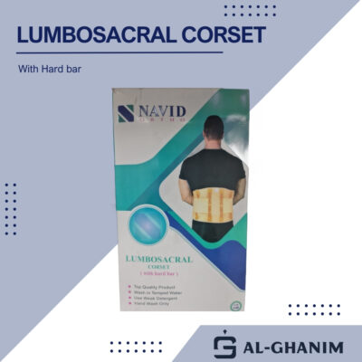 Lumbosacral corset with hard bar